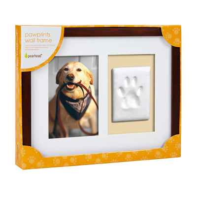 clay pawprints wall frame