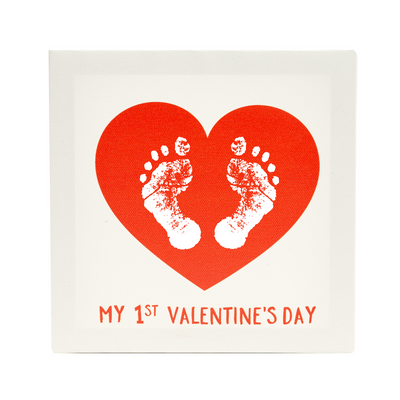 my first valentine's day baby's print canvas