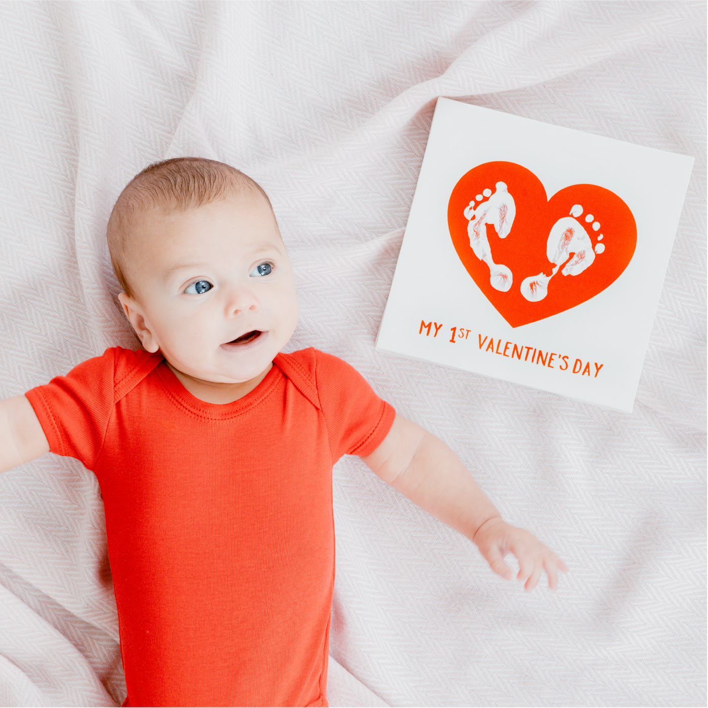 my first valentine's day baby's print canvas